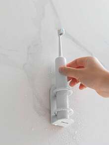 1-2个装重型铁质壁挂式电动牙刷剃须刀架 - 二合一浴室收纳架，吸盘式安装，节省空间的现代黑白设计，耐刮擦耐用结构，适用于浴室收纳（兼容电动牙刷和剃须刀） - 无需钻孔安装，实心铁质，简约黑白饰面，小巧实用