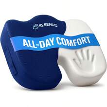 Office Chair Cushion - Seat Cushion For Tailbone Pain Relief - Butt Pillow For Coccyx Sciatica And Lower Back Pain - Orthopedic Chair Pad For Lumbar Port In Office Desk Navy Blue - NavyBlue - View 2