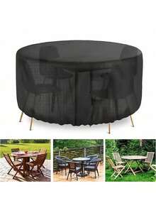 2025 Round Patio Furniture Set, Waterproof Outdoor Furniture Set, Patio Table, Garden Round Dining Table And Chair Set, Dust Cover