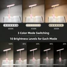 Rechargeable Clip-On LED Reading Light With Adjustable Gooseneck Arm, 3 Color Modes And 10-Level Brightness Adjustment - Ideal For Nighttime Reading In Bed, Study Or Living Room, A Perfect Gift For Book Lovers - 1PC - View 4