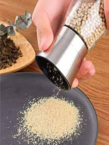 Manual Pepper Grinder,Pepper Grinder, Can Add Salt And Pepper Grains. It's Easy To Adjust The Grinding Fineness. The Kitchen Tool Doesn't Require Electricity. Adjustable Salt And Pepper Grinder