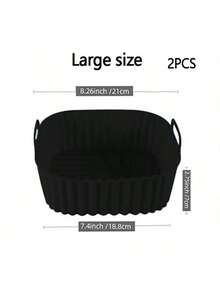 Reusable Non-Stick Air Fryer Liner,Household High Temperature Resistant Silicone Steam Pan Pan Mat Baking Cake Special Mold,Microwave Oven Baking Pan. Kitchen Accessories,Holiday Party Potluck Kitchen Christmas Supplies,1/2PCS Square Silicone Air Fryer Basket Baking Pan - Multicolor - View 12