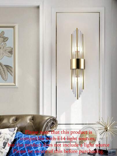 Piece/2 Pieces Moderne Crystal Wand Sconce Goud Tassels, Compatible G9/E14 Bulbs. Features High Clarity Stainless Steel Body. Ideal Living Rooms, Bedrooms, Bedside Interiors, Ambient Lighting. view 11