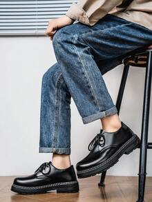 男士商务鞋，乐福鞋，平底鞋，增高鞋，系带鞋，办公/学校风格，尺码偏大半码