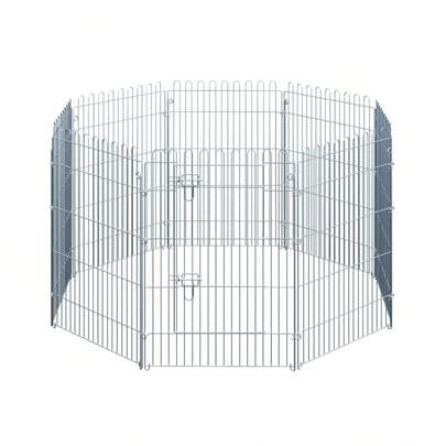 PawHut Puppy Run Playpens, Puppy Playpens, Animal Playpens, 8 Pieces, W63 X H91 Cm, On The Site