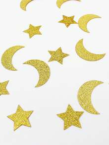 100 piezas Confeti de estrellas y lunas doradas de Ramadán - Decoración festiva para celebraciones de Ramadán, reuniones familiares musulmanas y decoración del hogar - Suministros para fiestas islámicas con brillo - Multicolor - Ver 4
