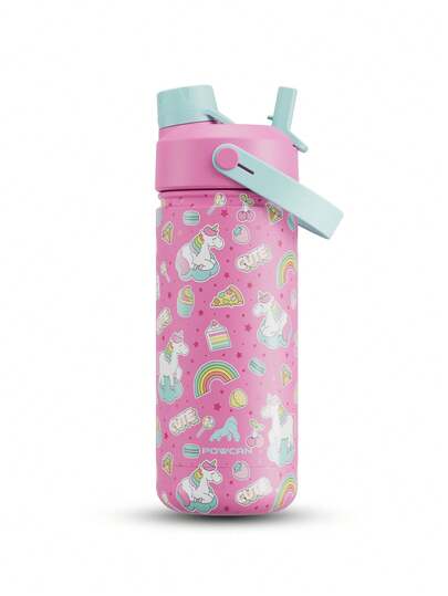 Meoky Bình nước giữ nhiệt chân không bằng thép không gỉ 18oz, chống rò rỉ, có nắp kiêm ống hút 2 trong 1, giữ đồ uống nóng/lạnh trong 24 giờ, thích hợp làm quà tặng, du lịch, hoạt động ngoài trời, thể thao và đi học.