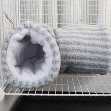 1个仓鼠加热隧道，趣味洞穴玩具，悬挂式仓鼠隧道及管道配件，适用于仓鼠、鹦鹉、豚鼠、兔子、刺猬、雪貂 - 彩色 - 查看 13