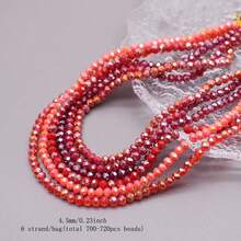 Perline in vetro di cristallo a faccetta Rondelle di circa 4mm, colore di rivestimento, 6 fili / sacchetto, circa 720 pezzi, perline sfuse spaziatrici per la fabbricazione di gioielli fai-da-te, accessori per braccialetti, collane e accessori per abbigliamento