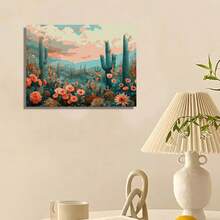 1 Stück Malen nach Zahlen für Erwachsene Mighty Kaktus DIY ohne Rahmen 40x50cm/16x20 Zoll Anfänger einfach entspannend interessante Malerei nach Zahlen Öl Acryl Malsets ohne Rahmen Basteln für Heimdekoration, ideale Geschenkwahl für Geburtstag und Feste - Verschiedenfarbig - Übersicht 5