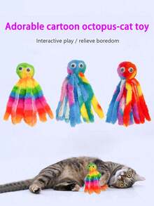 Colorful Octopus Pet Toy, Suitable For Cats And Dogs, Chewing & Interactive, Boredom Relief For All Types Of Pets