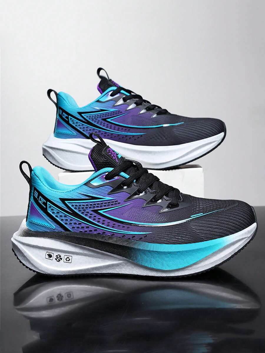 Giày thể thao nam mới năm 2026, thoáng khí, thích hợp cho đi bộ đường dài, giày tennis êm ái với đế dày mềm mại (được vẽ tay với bề mặt không đều). - Trăng đen tím - Xem 1