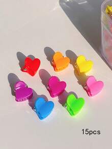 15/50pcs Vibrant Candy Color Flower Hair Clips, Cute & Hiphop Small Design Hair Accessories For Girls, Suitable For Festivals, Parties, Casual Occasions - Multicolor - View 10