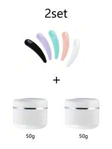 1/2set 30g Empty Cosmetic Jar, Refillable Travel Toiletries Container, Mask DIY Bottle With Lid, Leak Proof Travelling Accessories,With Makeup Spoon,Face Cream, Eye Cream, Lotion, Cosmetic Packaging Bottle,Ointment Bottles, Facial Mask Bottles, Empty Portable Cream Jar Cosmetic Container Travel Bottles(Spoon Color Random) - Multicolor - View 27