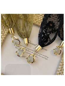 1pc Elegant Lace Ribbon Hair Band, Ethereal Floral Hollow Out Hair Accessory - Multicolor - View 9