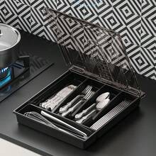 Organizator de divertisment pentru sărbători - Tavă cu mai multe compartimente pentru depozitarea tacâmurilor și accesoriilor de Crăciun, Cutie cadou impermeabilă, ușor de curățat (3 culori elegante) - Multicolor - Vizualizare 1