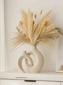 2pcs Ceramic Vase Set - Modern Wreath Shaped White Minimalist Style Decorative Vases, Suitable For Living Room, Entryway, Bookshelf, Fireplace Mantel, Centerpiece - Multicolor - View 3