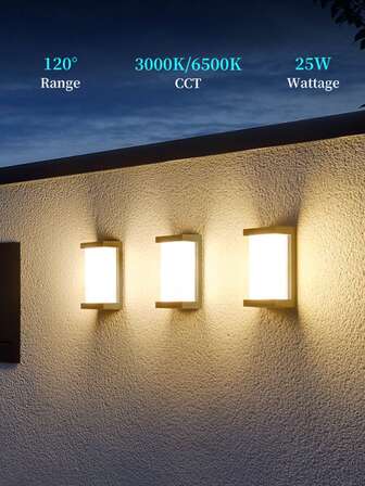 Lámpara de pared para jardín y exterior con LED, lámpara decorativa impermeable para iluminación del hogar, apta para 85V-265V, aplicable para interior/escalera/habitación/entrada/sala de estar/baño/cocina/dormitorio/pasillo/porche/residencia individual, jardín, porche, balcón, escalera, estacionamiento y pasillo, entrada principal, patio. Elija la temperatura de color según sea necesario.