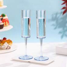 1PC/2pcs/6pcs Acrylic Champagne Flutes, 5.5 Oz Unbreakable Goblet Glasses Reusable Champagne Toasting Cups, Clear Champagne Glasses, Elegant Plastic Martini Glasses - Perfect For Cocktails, Champagne & Desserts - Reusable, Mousse Cups, - 彩色 - 查看 30