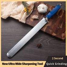 Afilador de cuchillos de alta calidad y duradero, afilador profesional para cuchillos de chef, accesorios de herramientas de cocina con mango azul, nuevo estilo - Azul - Ver 6