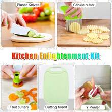 9/13 Pieces Montessori Toys For Age 3-12 Year Old - Children Toddler Kitchen Set Kids Knife Set For Real Cooking - Christmas Easter Valentines Day Birthday Gifts