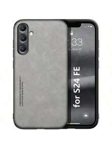 奢华真皮手机壳，带金属支架，适用于三星S25 FE、S24、S23 Ultra、S24 FE、A17、A16、A15、A56、A55、A36、A35 5G，也兼容 17 Air、16、15、14、13、12、11 Pro Max Plus，国际版，非国内版。 - 銀灰色 - 查看 11