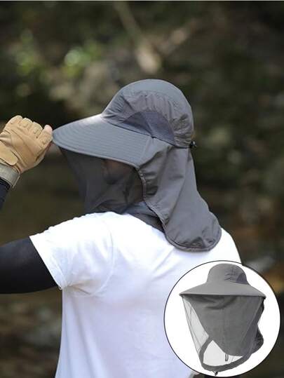 1Pcs Universal Mosquito Net Hat, UPF50+ Bug Protection Hat With Breathable Mesh, Foldable Travel Hat For Hiking, Camping & Tropical Travel