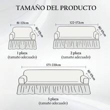 AMOROSA 3 Pieza Funda Cubre Sala con Falda Tipo Plumeti Funda de Sofá Lavable Elástica Fácil de Instalar Fundas para Sillones Sala  (1 plaza, 2 plazas, 3 plazas) Decoración Sala - Beis - Ver 3