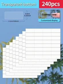 Customized 30/60/120/240/360/480pcs Transparent Waterproof Name Labels - White/Clear/Holographic/Rainbow Customized Stickers, Various Sizes Of Labels, Customizable Text,Office Decor