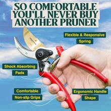 Haus Garten ClassicPRO 8.5 Professional Premium Titanium Bypass Pruning Shears Ideal For Precision Trimming In Gardens Heavy Duty Handheld Pruning Shears For Indoor And Outdoor Landscaping Durable Clippers With Smooth Cutting Action For Thick Branches And Delicate Plants - 紅色 - 查看 9