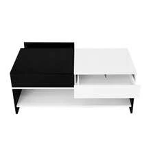 Modern TV Stand With Black And Wood Design – Spacious Storage Space, Robust Construction - Black and White - View 7