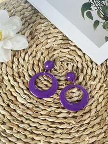 Vibrant Colorful Rainbow Design Earrings, Popular African Festival Holiday Fashion Earring Studs