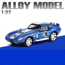 1:32 Scale Metal Diecast Shelby Cobra Sports Car Model, Alloy Body, Vintage Racer Model, Suitable For Children 3+ Years Old, Toy Car, Great Gift - Multicolor - View 8