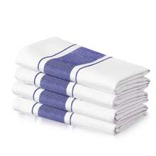 4 Pieces, Striped Dish Towel,  Modern Simple Style Kitchen Towel, Home And Kitchen Multi-Purpose Cleaning Cloth, Suitable For Cleaning Glass, Kitchen Utensils (Blue) - Multi-colored - View 4