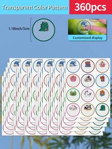 Customized 30/60/120/240/360/480pcs Transparent Waterproof Name Labels - White/Clear/Holographic/Rainbow Customized Stickers, Various Sizes Of Labels, Customizable Text,Office Decor