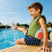 POOST Chaleco salvavidas infantil es adecuado para niños y niñas de entre 1 y 9 años, 1 pieza Chaleco de natación para niños con un peso de 10 a 27kg. Es un elemento de flotación ideal para nadar y se puede usar en playas, piscinas y otros lugares similares - Verde Oliva - Ver 7