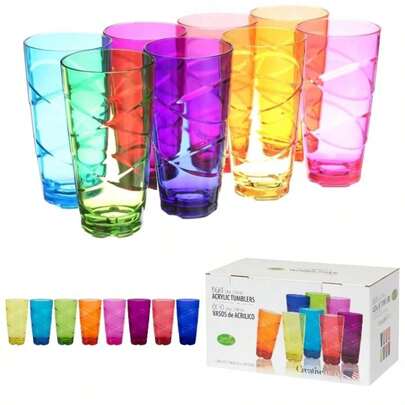 Circus Set de 8, 24 oz, juego de vasos, 24 onzas, multicolor
