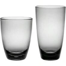 - ETON - Juego de 8 vasos acrlicos y vasos altos de 15 y 21 onzas, aptos para lavavajillas, color gris y negro - 15.2 y 20.8 onzas + Gris / negro - Ver 2