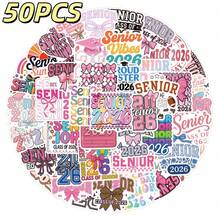 Conjunto de 54 adesivos Preppy Senior 2026 para scrapbook, malas, artigos de papelaria, atividades no campus, decoração DIY e desenhos. - Rosa - Ver 8