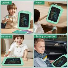 Tablero Electrónico, Pizarron Magico 12 Pulgadas, Tableta de Escritura LCD Borrable de Dibujo y Escritura con Pantalla de Bloqueo, Reutilizable, Juguetes para niños y niñas a partir de 4 años, Rosa - Verdor - Ver 5