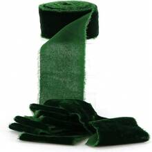 1Roll Christmas Silk Velvet RibbonDIY Cake Gift Decoration Wedding Invitation Bracelet Flower Hand Teared Velvet Ribbon, Vintage Velvet Wrapping Ribbon Raw Edge Fringe Ribbon For Bow Wreath Wrapping Floral Bouquets(Wine Red/Green) - Multicolor - View 10