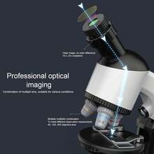 Fydun Microscope 40X-1200X Microscopio Infantil con Cabezal de 360 Rotación Educativo para Niños Principiantes Estudiantes (Blanco) - Blanco - Ver 6