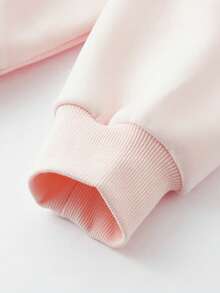 男士休闲运动卫衣 - 纯色，长袖，针织面料，H 型版型，适合徒步旅行和户外活动，涤纶材质，圆领，秋冬季运动外套，粉色春季款 - 粉色 - 查看 5