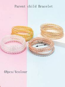 15pcs Minimalist Unique Threaded Stacking Bangle Bracelets - one-size - View 7