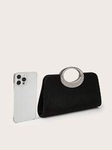 Noctella Sparkly, Elegant And Sophisticated Handbag, Ashimmering, Minimalist Pleated Shoulder Bag,Suitable For Women's Parties, Weddings, Dinners, Banquet Bags, Suitable For Party Girls And Women, Suitable For Women, Very Suitable For Parties, Weddings, Dances, Dinners/Banquets, The Best Gift For Women - Black - View 8