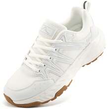 Women's Fashion White Comfort Sneakers/Walking Shoes/Athletic Shoes - Stylish Breathable Mesh, Adjustable Strap For Snug Fit, Reliable EVA Outsole With Anti-Slip Properties - Ideal For Casual Wear, Shopping Trips, Light Exercise, Jogging, Gym Workouts, Outdoor Leisure - Designed For Style-Conscious Women, Everyday Athletes - Perfect For Spring, Summer, And Fall Seasons - 白色 - 查看 5