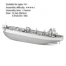3D 金属拼图 - 航空飞机，3D 金属拼图玩具 - 无需胶水，办公桌装饰，圣诞节和生日礼物！