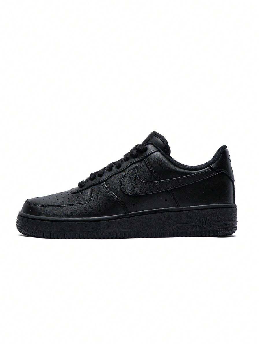 Nike Giày thể thao nam Air Force 1 Classic, thân giày bằng da trơn có hộp ngón chân đục lỗ và cổ giày đệm khí để chơi trên sân và mặc hàng ngày CW2288-001 - đen - Xem 1