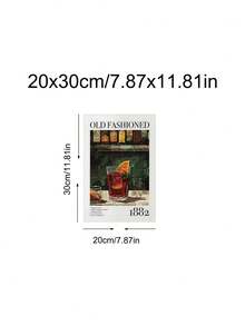 1 pieza Impresión artística de receta de cóctel Manhattan vintage para carrito de bar, impresión de receta de cóctel Old Fashioned, arte de pared de carrito de bar vintage, decoración de dormitorio, decoración de sala de estar, decoración de cocina, decoración de dormitorio, regalo ideal para amigos, arte de pared, decoración de pared, decoración del hogar, decoración de habitación, arte de pared en lienzo, carteles, arte de pared con marco, marco opcional - Multicolor - Ver 17