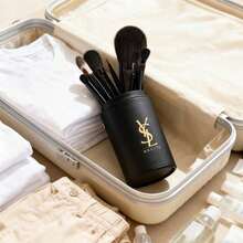 Yves Saint Laurent Makeup Brushes And Storage Box, Gold Foil Printing - Black - View 1